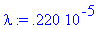 lambda := .220e-5
