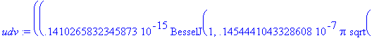 udv := 1/Pi*((.1410265832345873e-15*BesselJ(1,.1454...