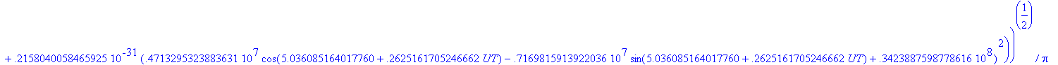 udv := 1/Pi*((.1410265832345873e-15*BesselJ(1,.1454...
