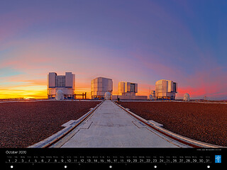 October - The Very Large Telescope platform at sunset