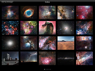Tela do app ESO Top 100 Images v2.0