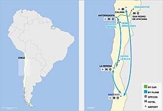 ESO Observatories Route Map