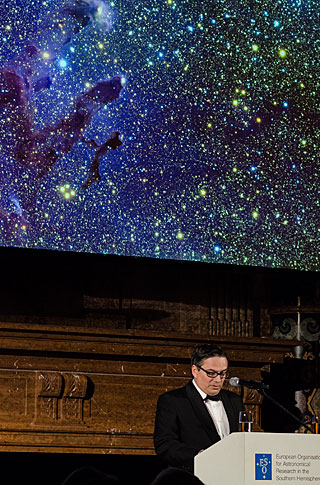 Xavier Barcons and the Eagle Nebula at the ESO 50th Anniversary Gala Event
