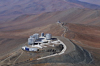 Vista aérea do * Very Large Telescope