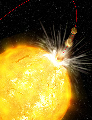 Artist's impression of the engulfment of a planet