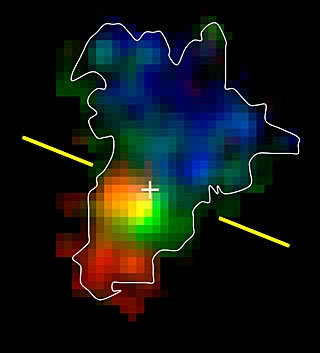 Emisión de la Galaxia BzK-15504 (SINFONI/VLT)