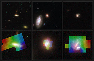Měření pohybu u třech vzdálených galaxií