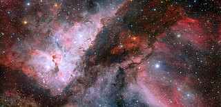 Vista panorâmica da WR 22 e regiões Eta Carinae da nebulosa de Carina *