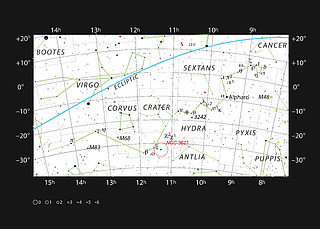 NGC 3621 en la constelación de Hydra