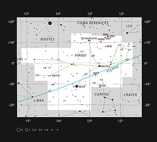 Emplacement du quasar 3C 279 dans la constellation de la Vierge