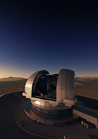 Conception d'artiste du futur E-ELT
