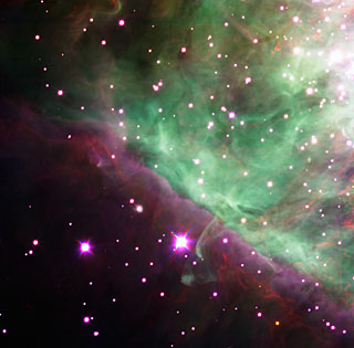 The Orion Nebula Spied by Hawk-I