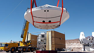 Assembly of First European ALMA Antenna