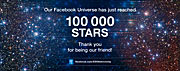 Die englischsprachige Facebook-Seite der ESO heißt ihren 100.000-sten Fan willkommen
