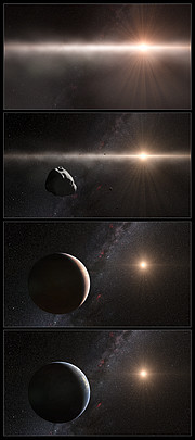 Artist's impression of the development of the Solar System