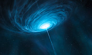 Artist’s impression van de quasar 3C 279