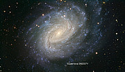 Zdjęcie galaktyki spiralnej NGC 1187 wykonane za pomocą VLT (z oznaczeniami)