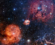 Vue à grand champ de la région de formation d'étoiles Gum 15