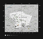 Poloha Novy Centauri 2013 na obloze 