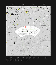 Localisation de la nébuleuse en réflexion IC 2631 dans la constellation du Caméléon