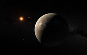 Illustration af planeten, som kredser om Proxima Centauri