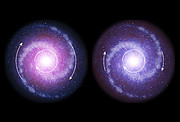 Jämförelse mellan roterande skivgalaxer i det avlägsna universum och nutid
