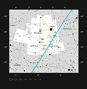 Localisation d'AB Aurigae dans la constellation d'Auriga