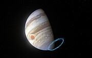 Vizualizace stratosférického proudění kolem jižního pólu Jupiteru