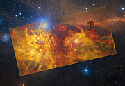 La Nebulosa Fiamma osservata da APEX e dalla DSS2