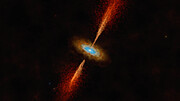Illustration af skive og jet i det unge stjernesystem HH 1177