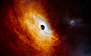 Artist’s impression van de recordbrekende quasar J0529-4351