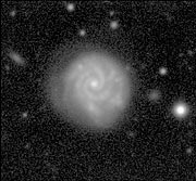 Spiral galaxy in the Abell 496 field
