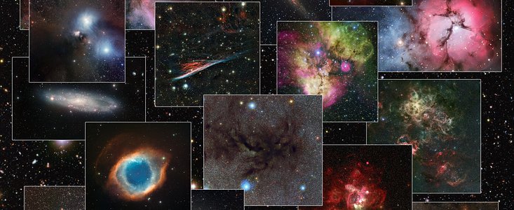 Colagem de imagens obtidas com o telescópio MPG/ESO de 2,2 metros
