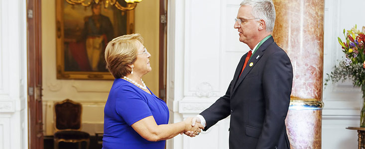 Treffen der designierten chilenischen Präsidentin Michelle Bachelet mit führenden Vertretern der ESO