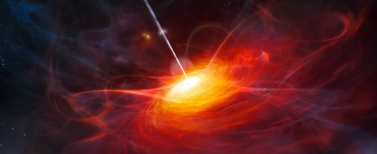 Concepção artística do quasar mais distante