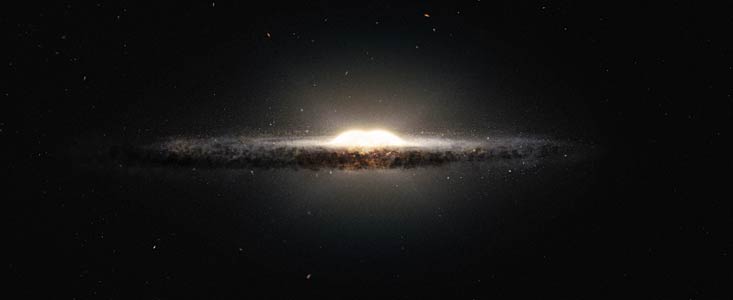 Impresión artística del bulbo central de la Vía Láctea 