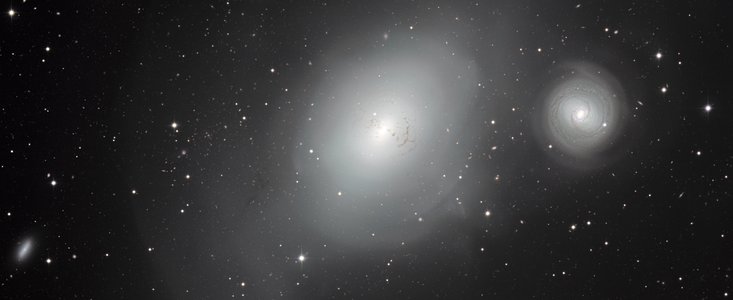 De olikartade galaxerna NGC 1316 och 1317