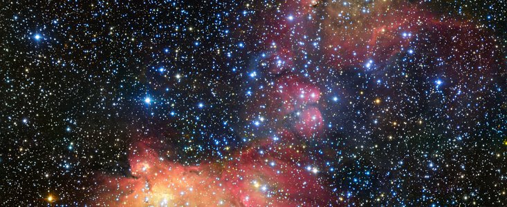 Die leuchtende Gaswolke LHA 120-N55 in der Großen Magellanschen Wolke