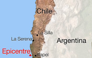 Tremor de terra no Chile: não houve vítimas ou estragos nos observatórios do ESO