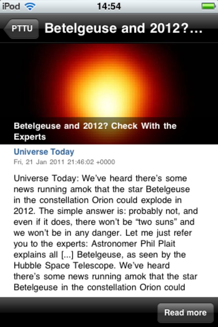 Screenshot of the free Portal to the Universe app