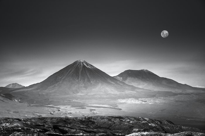 A desert in black and white