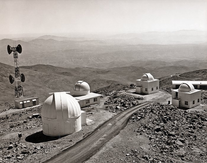 View across the La Silla Observatory in the 1980s