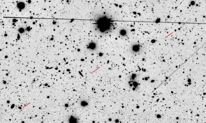 Sky field in which comet Halley was observed