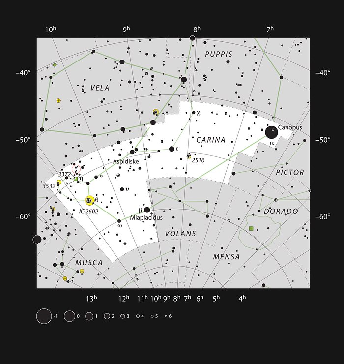 La región de formación estelar NGC 3324 en la constelación de Carina (La Quilla)