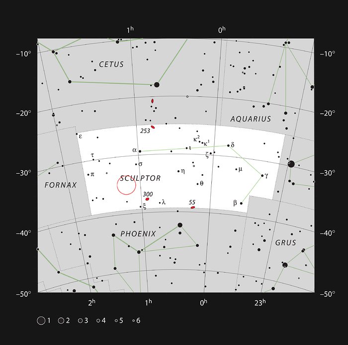 Kvasaren HE0109-3518:s läge på himlen