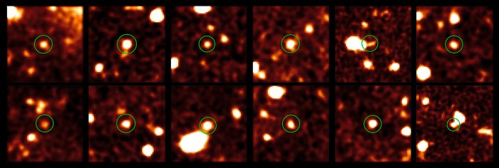 Donkere stelsels in het vroege heelal (uitsneden)