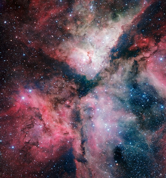 Imagen de la nebulosa de Carina obtenida por el Telescopio de Rastreo del VLT