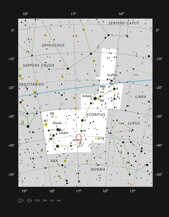La Nebulosa de la Gamba IC 4628 en la constelación de Scorpius 
