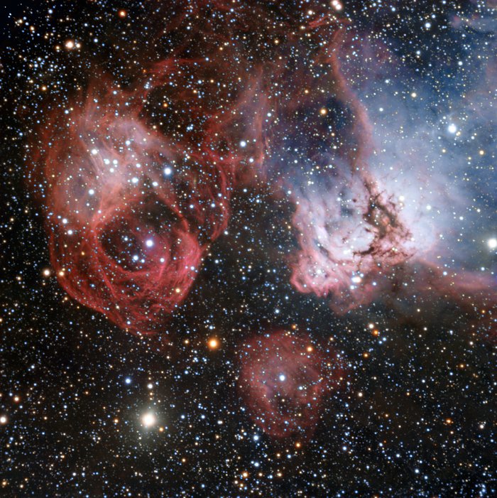 Oblast vzniku hvězd NGC 2035 na snímku z dalekohledu ESO/VLT