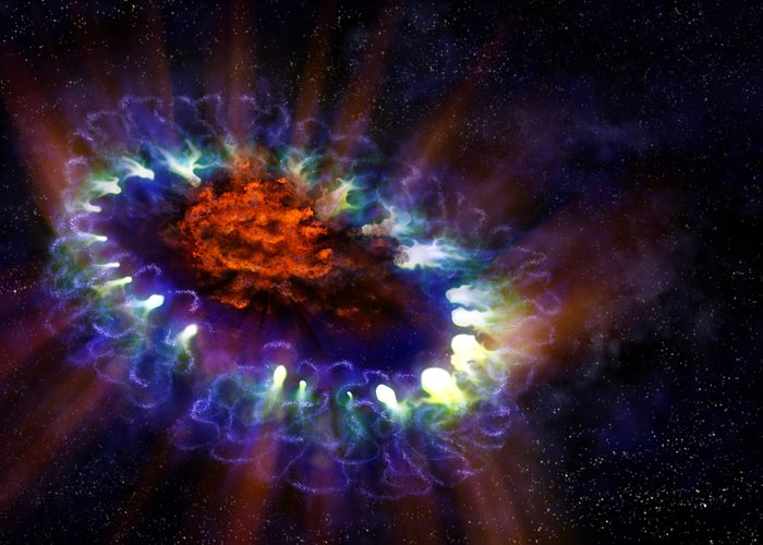Kresba supernovy SN 1987A